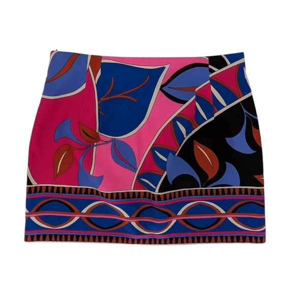 Zara High Waist Printed Mini Skirt | L | Pink Blue Black Pucci-Style | Waist 32" - Picture 4 of 9